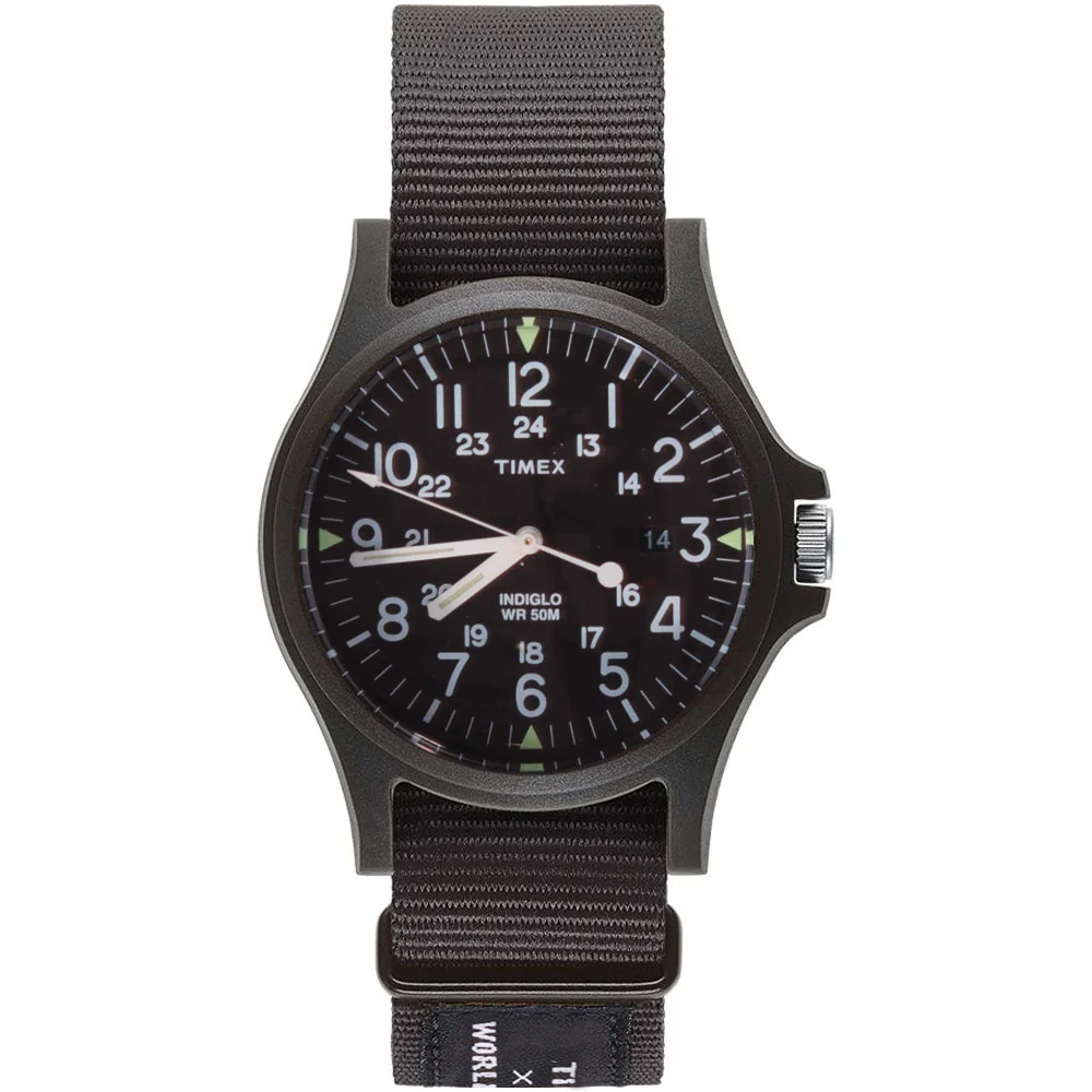 Orologio Con Cinturino In Tessuto Acadia  Nero