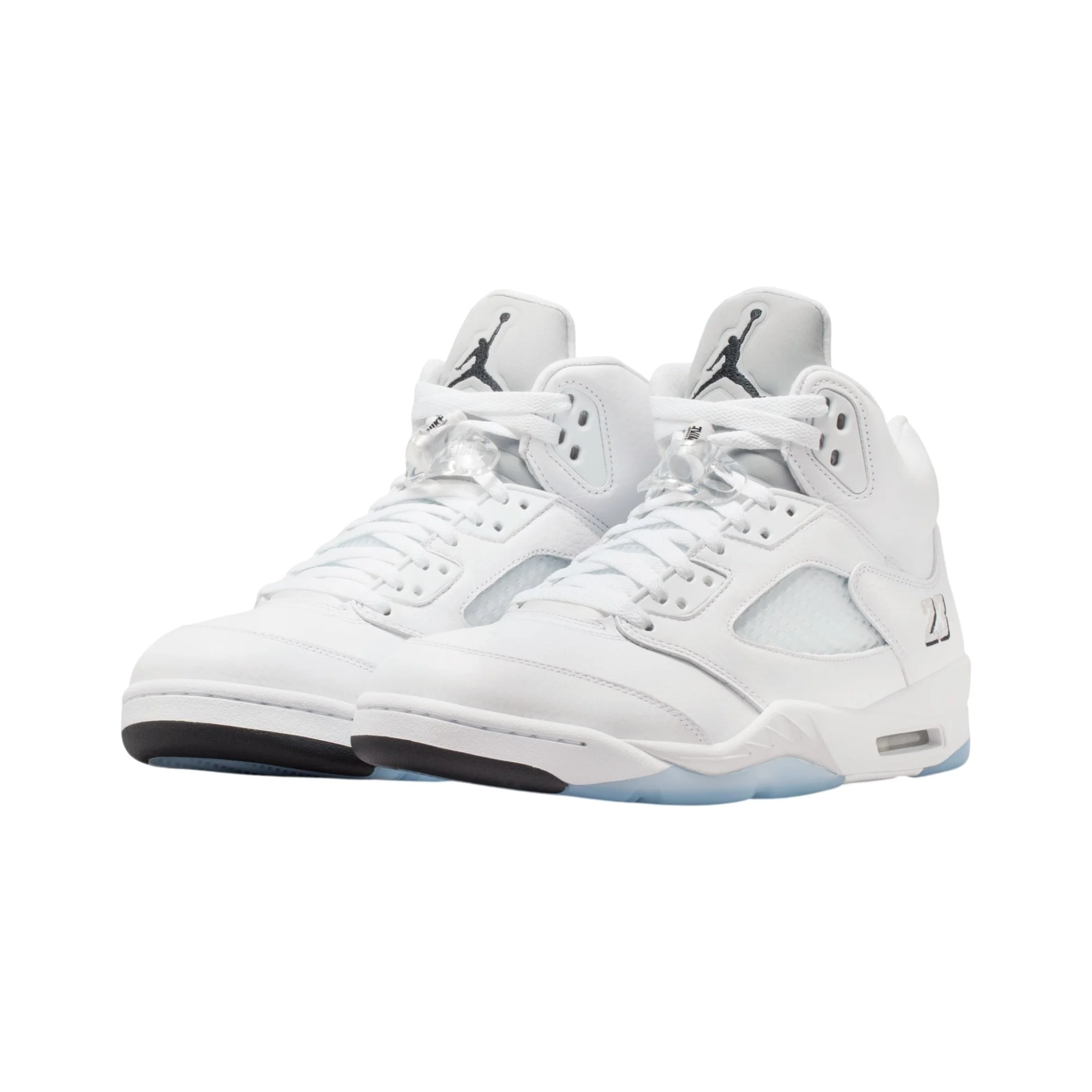 Air Jordan 5 Retro OG White Metallic Basketball Sneakers White - Image 2