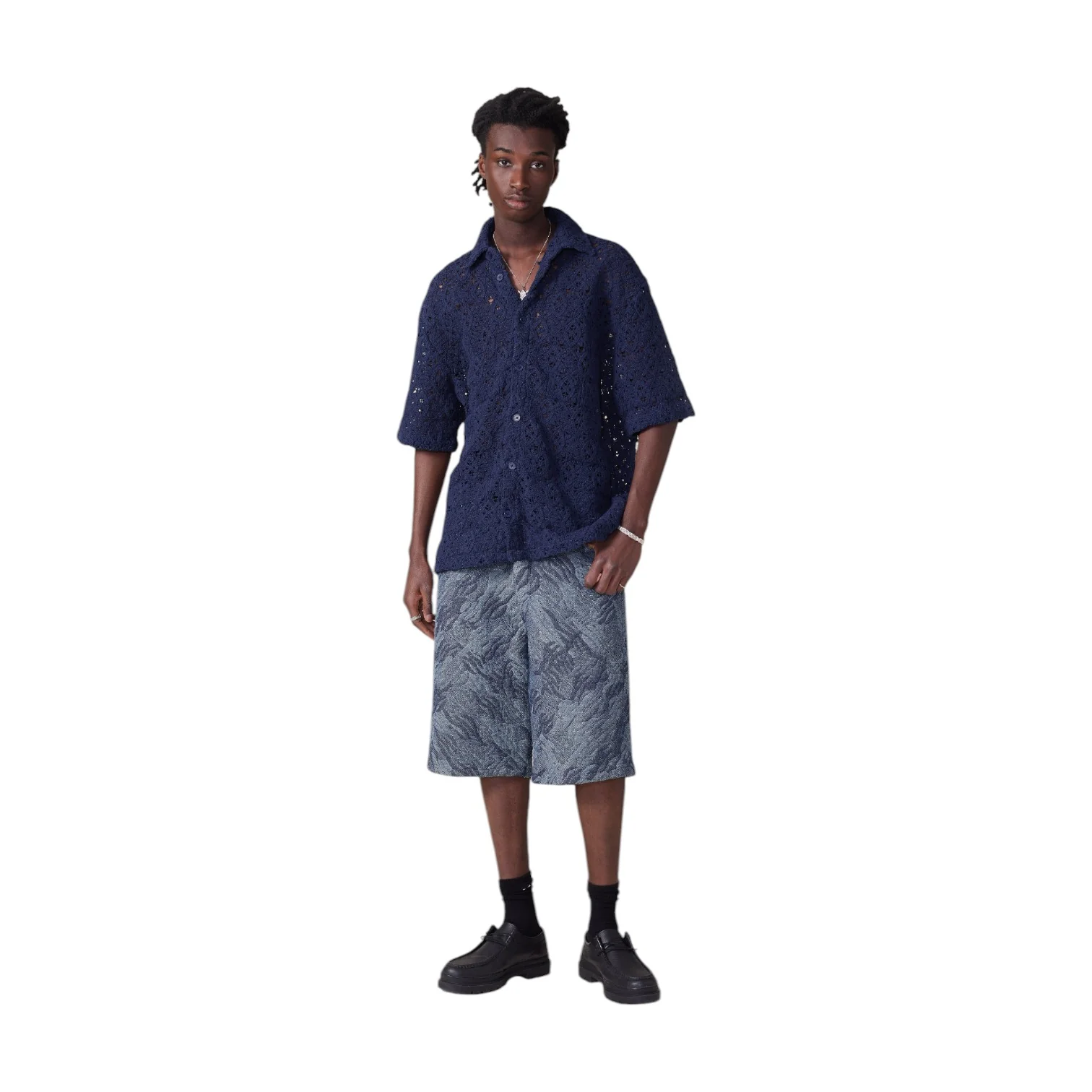 ace Shie d Ss Shirt B ue - Image 4