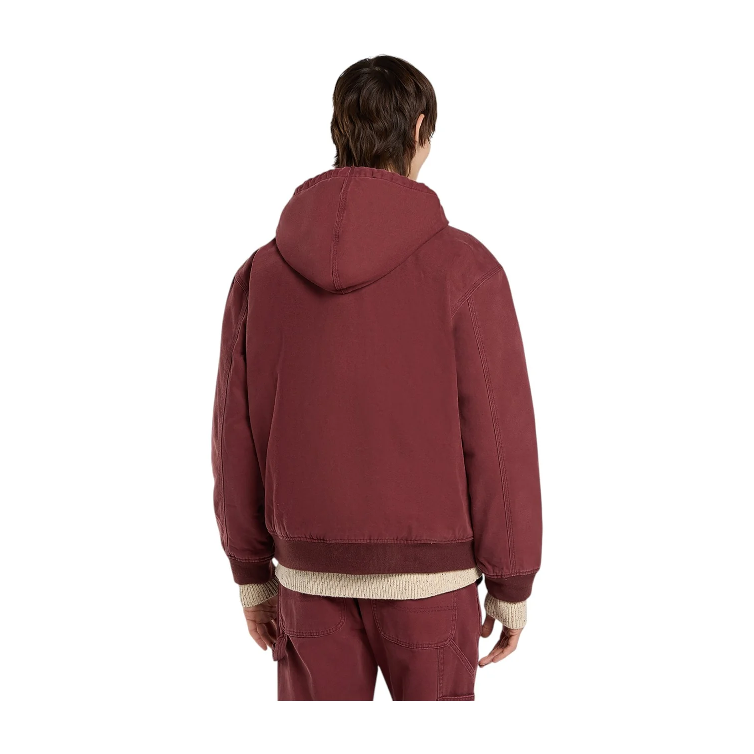 Hi ham Hooded Canvas Jacket Bordeaux - Image 4