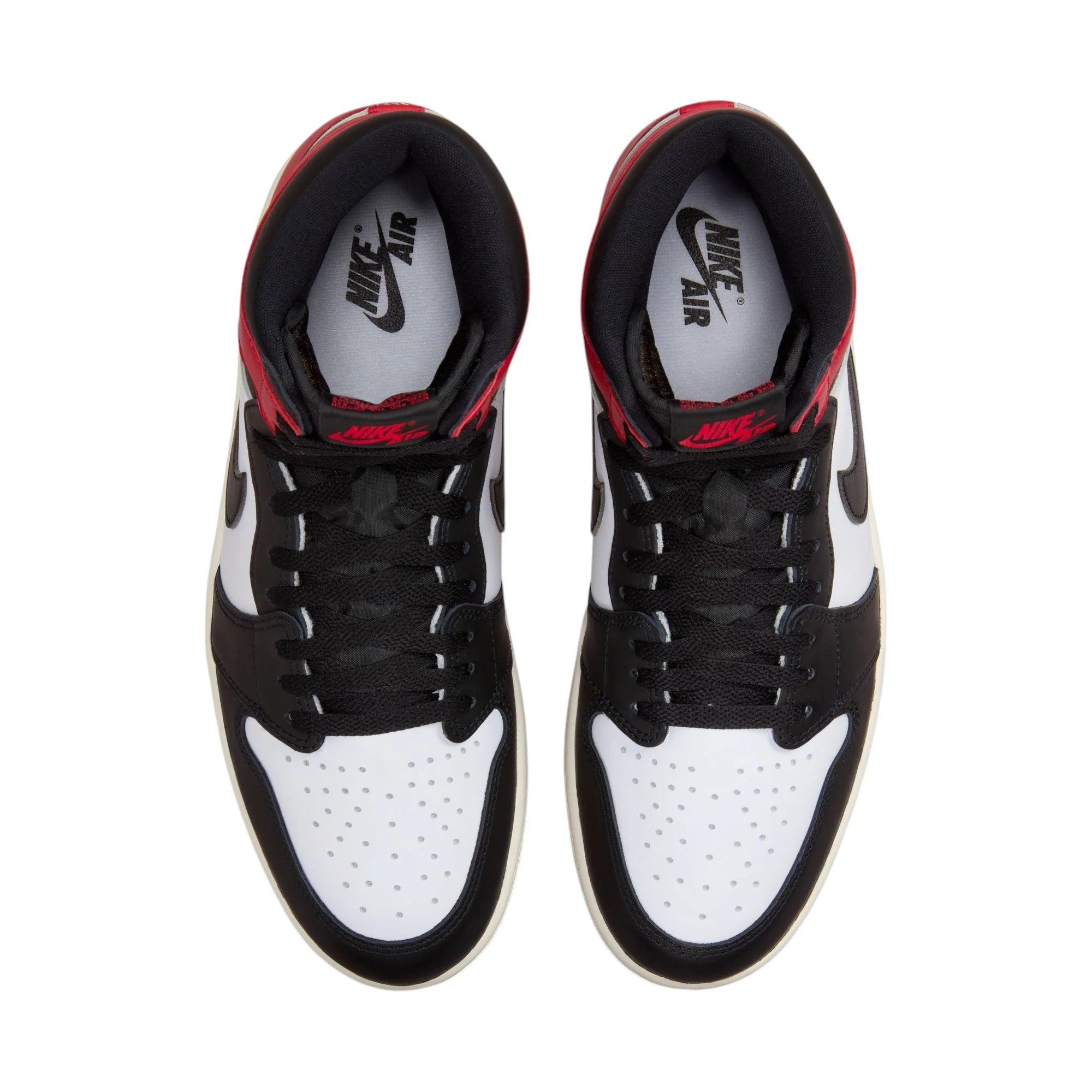 Jordan Air 1 High OG Black Toe Reimagined White Black Varsity Red - Image 4