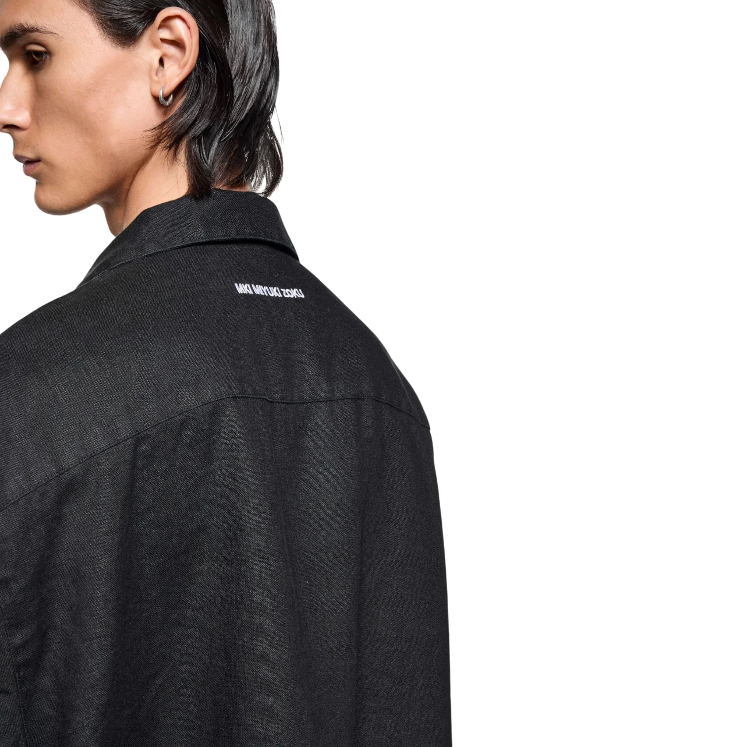 Linen Vacation Shirt Black - Image 4