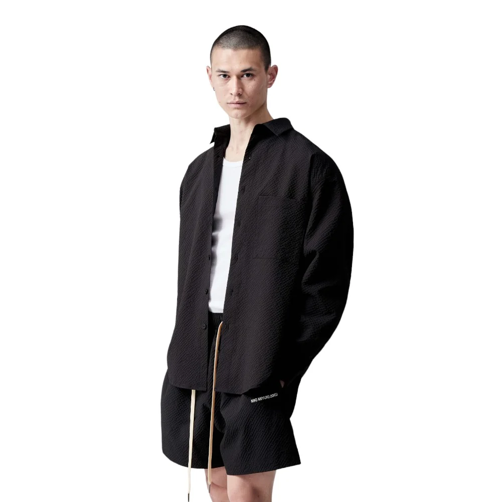 Seersucker Dress Shirt Black - Image 3