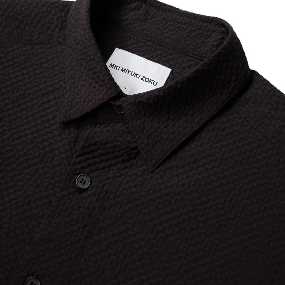 Seersucker Dress Shirt Black - Image 5