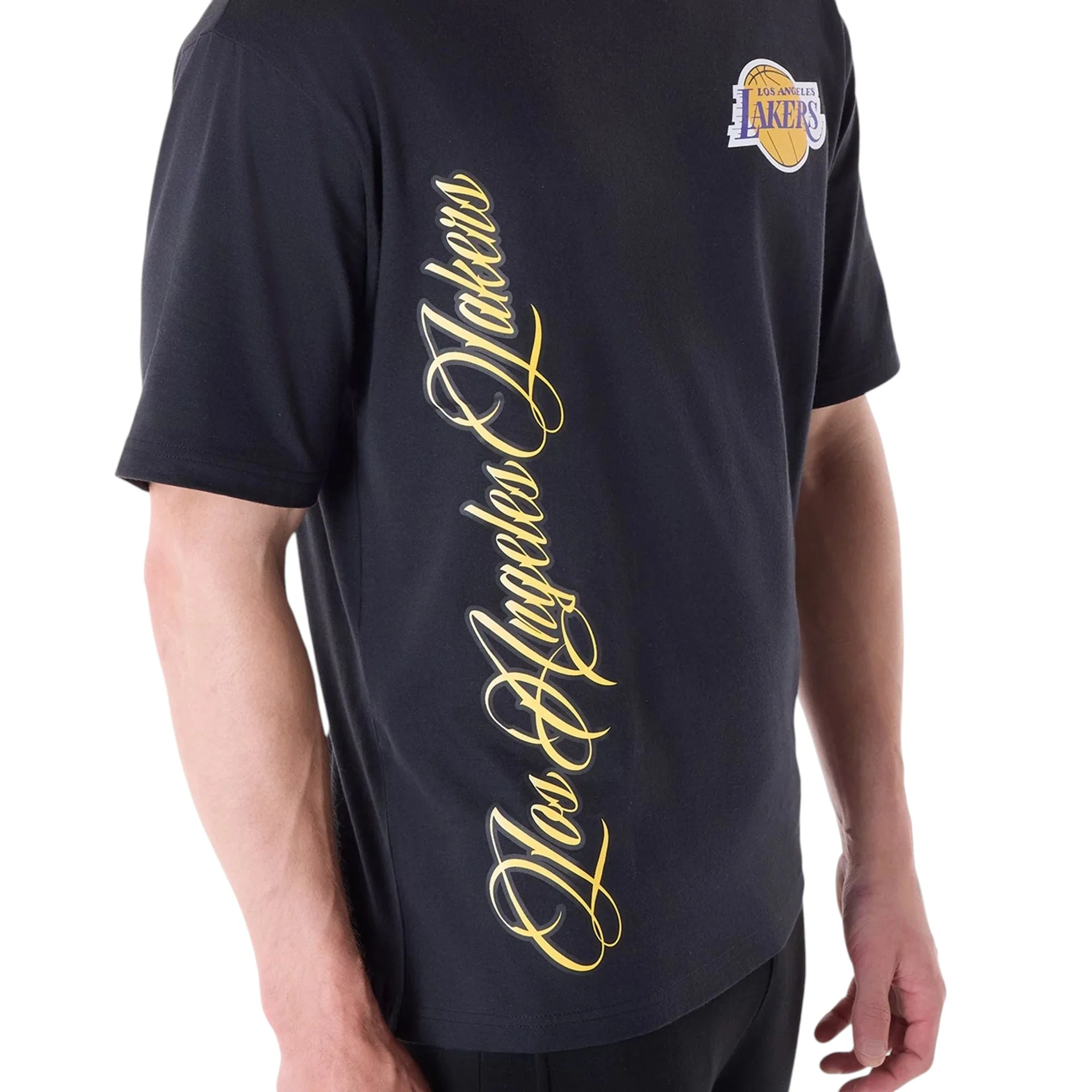 NBA Font Graphic LA Lakers T-Shirt Black - Image 4