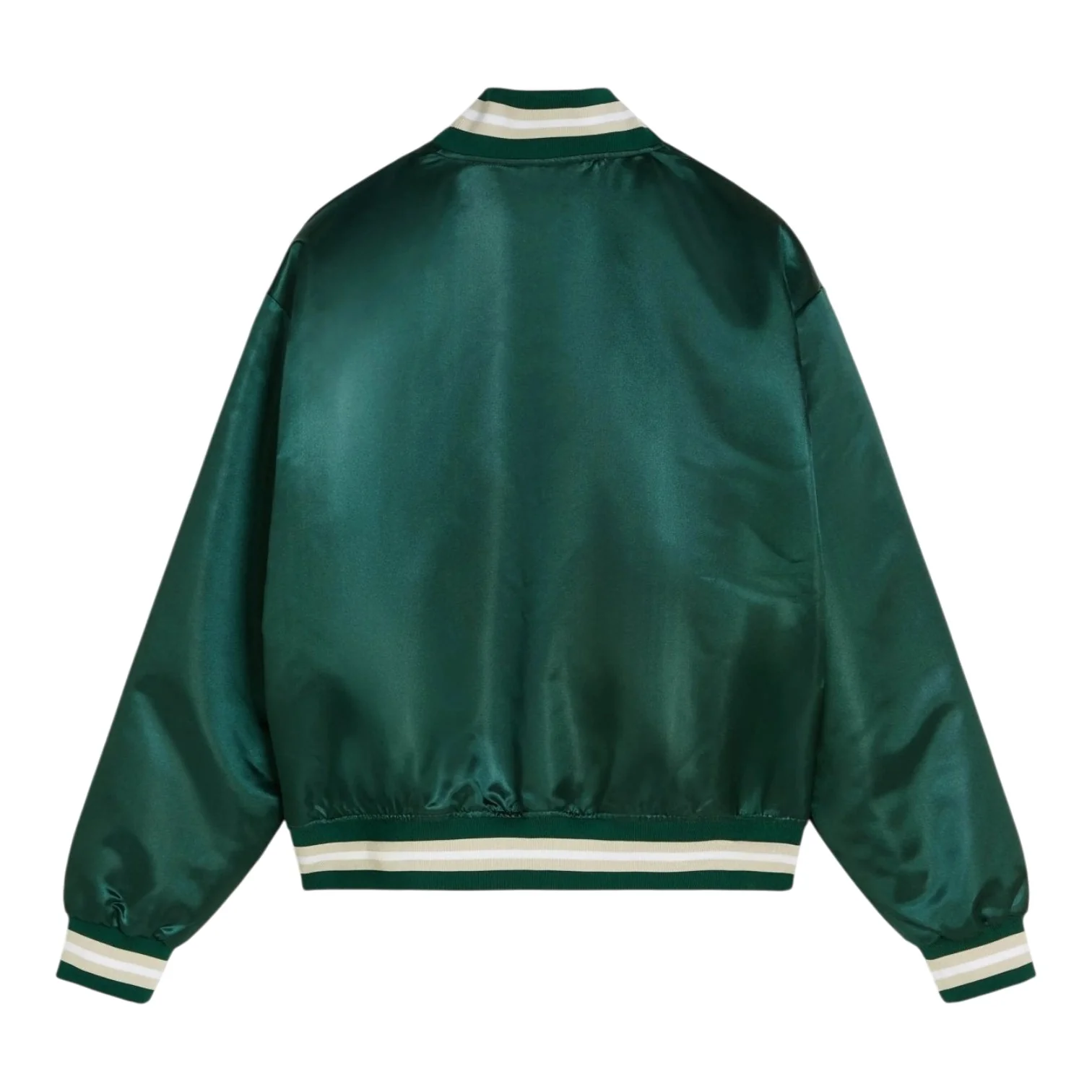 Script ogo Satin Varsity Jacket Green - Image 2