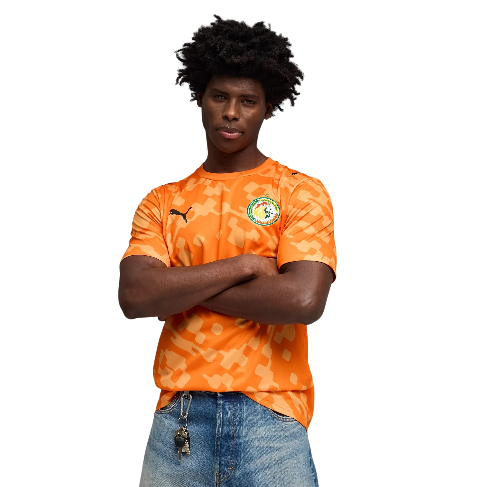 PUMA X SENEGAL X SALEHE BEMBURY Replica Match Jersey Goalkeeper Orange - Image 3