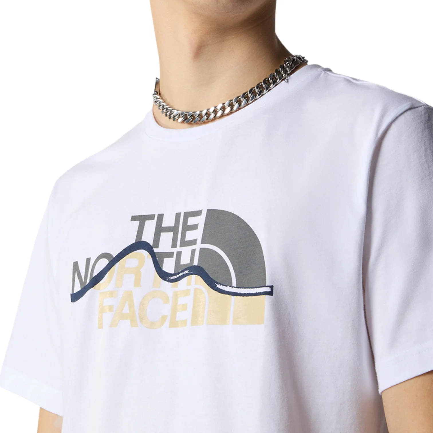 S/S Mountain Line T-Shirt White - Image 4